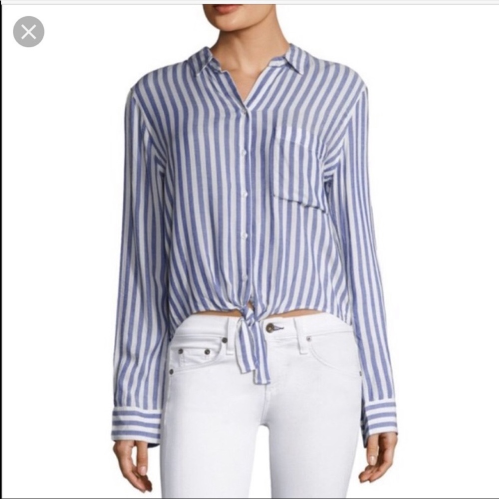 Rails Vals Stripe Tie Front Crop - image 3